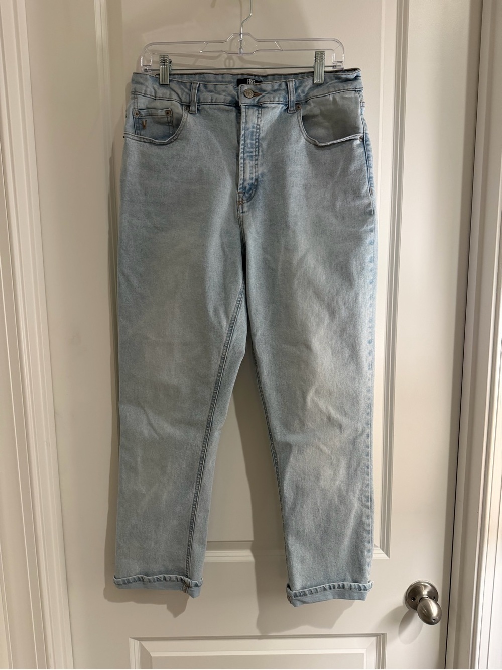 Frye Light Blue Denim Straight Jeans
